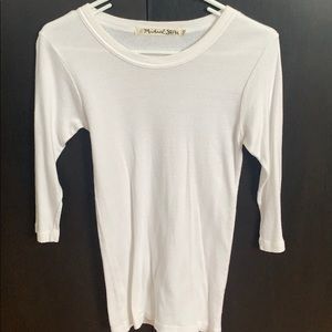 Michael Stars white/shimmer quarter sleeve